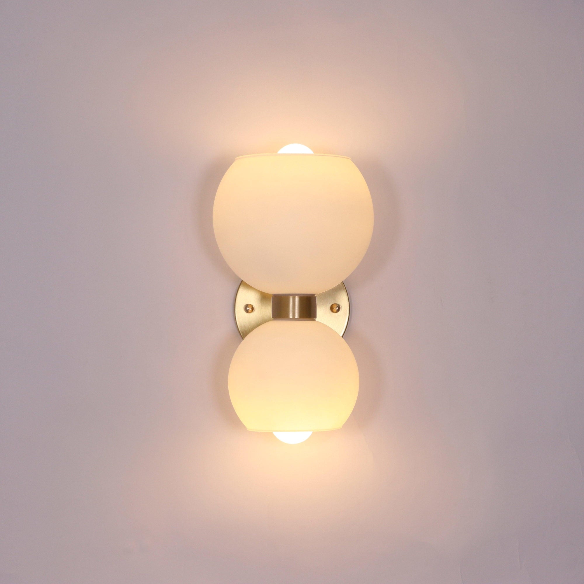 WINTHROP CIRCULAR IVORY GLASS BEDROOM SCONCE