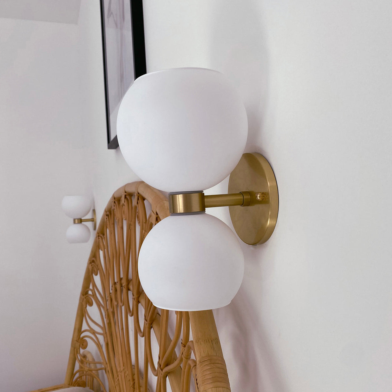 WINTHROP CIRCULAR IVORY GLASS BEDROOM SCONCE