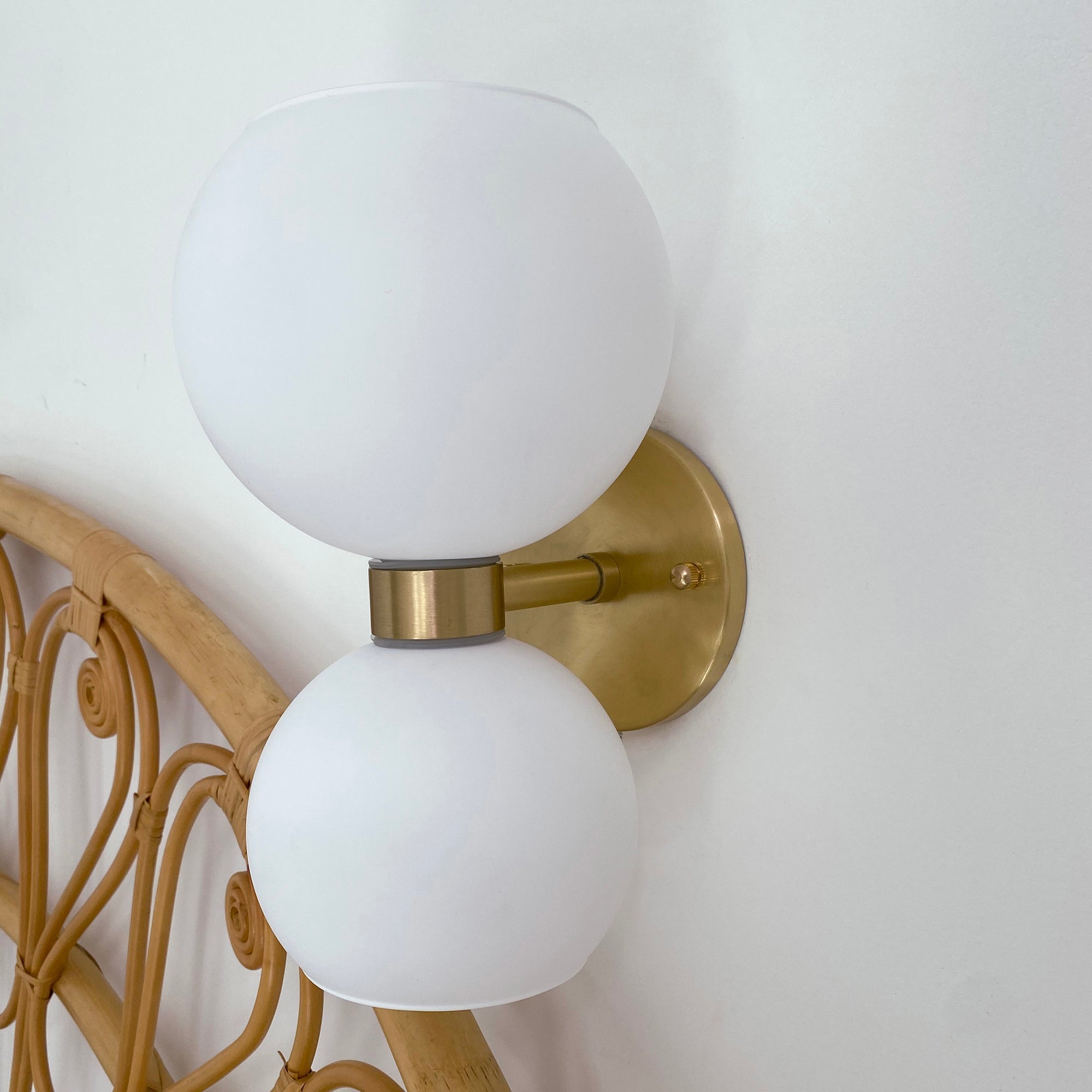 WINTHROP CIRCULAR IVORY GLASS BEDROOM SCONCE