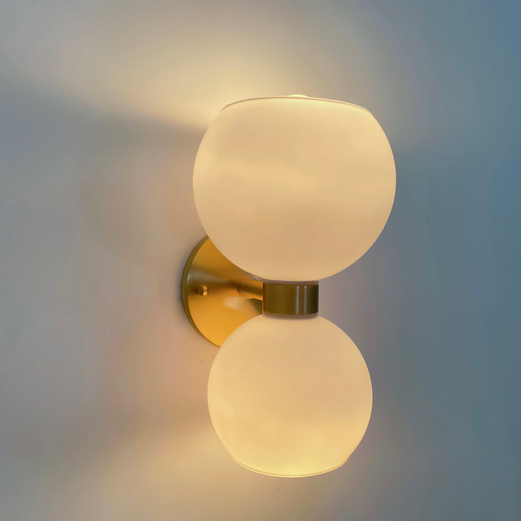 WINTHROP CIRCULAR IVORY GLASS BEDROOM SCONCE