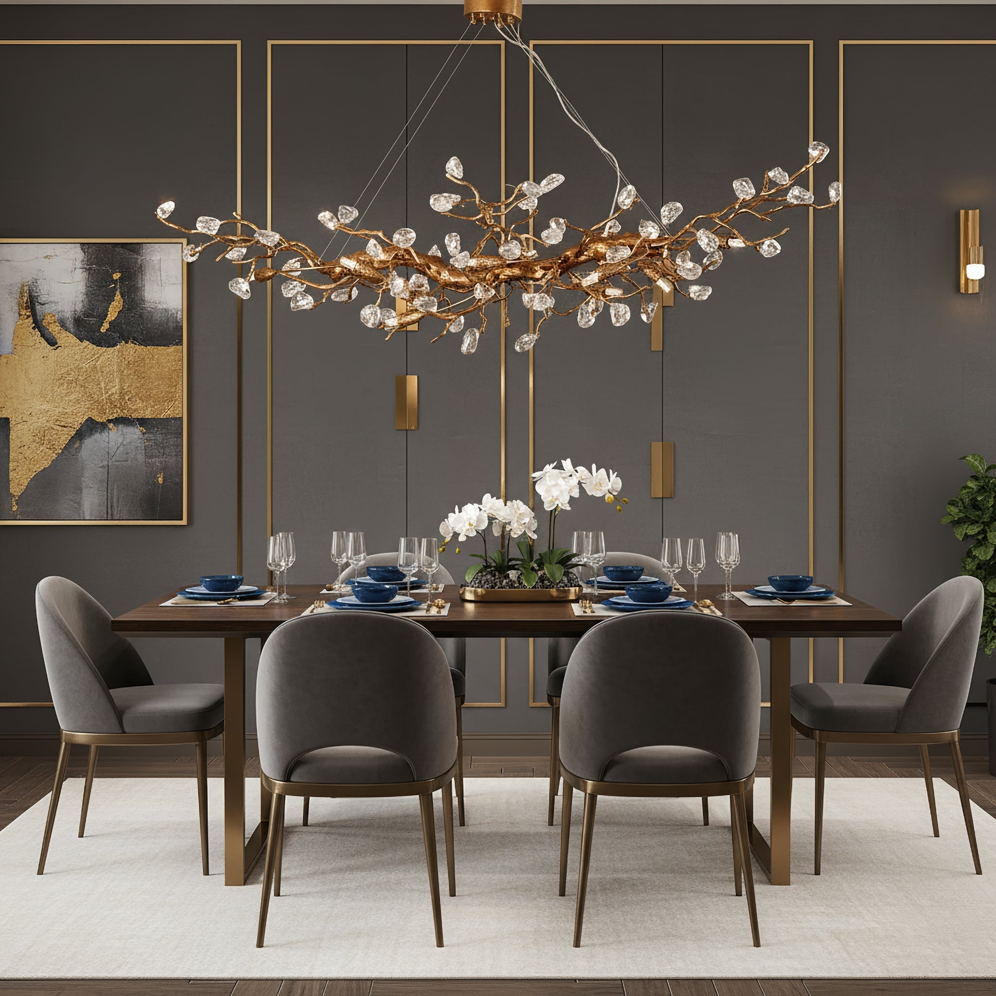 VIOLETTE FLORAL BRANCH CEILING LANTERN