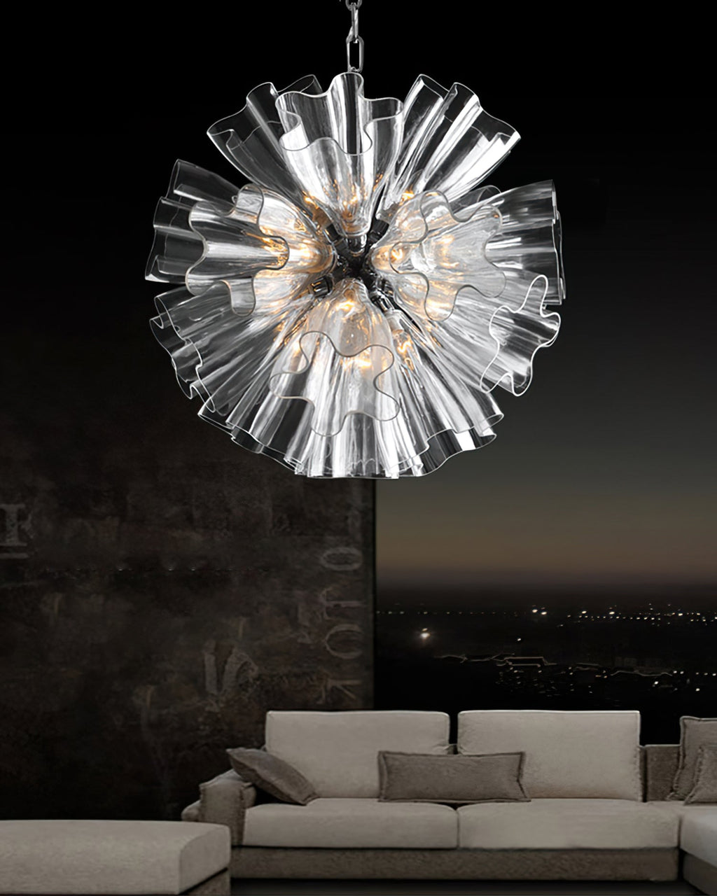 FENWICK CRYSTAL FLEUR-DE-LIS CHANDELIER