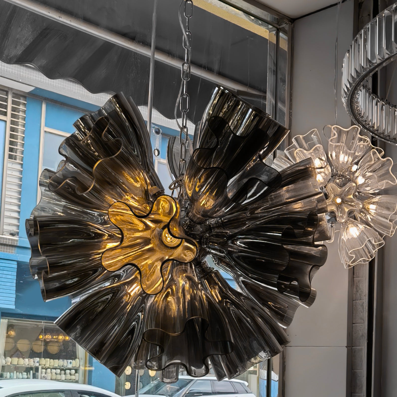 FENWICK CRYSTAL FLEUR-DE-LIS CHANDELIER