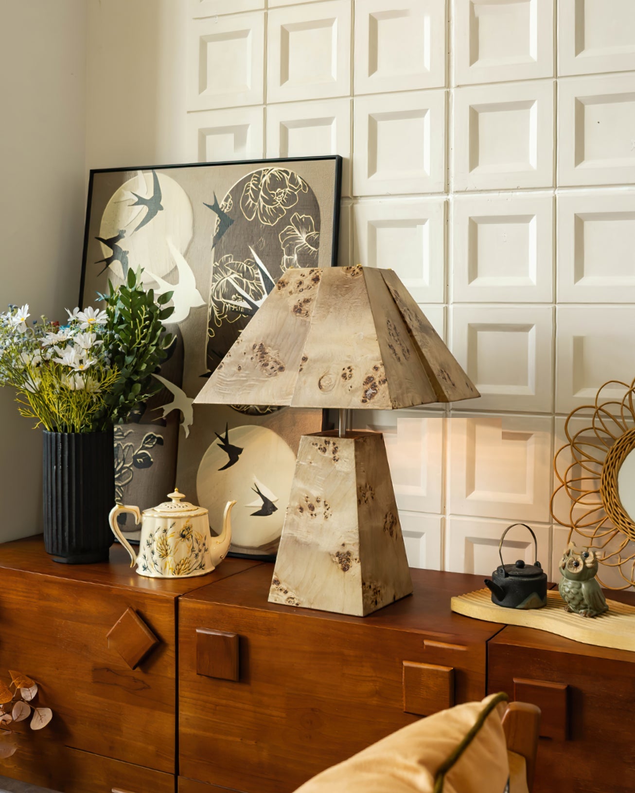 THISTLE WOODEN PYRAMID LANTERN