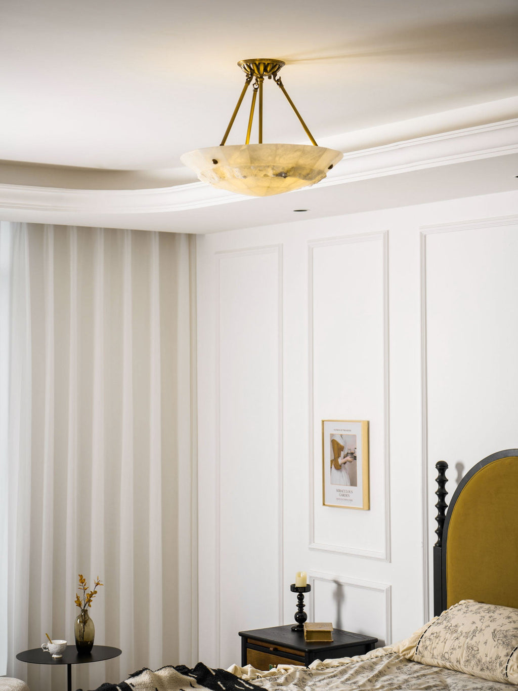 CHARLESTON IVORY GLOBE HANGING LAMP