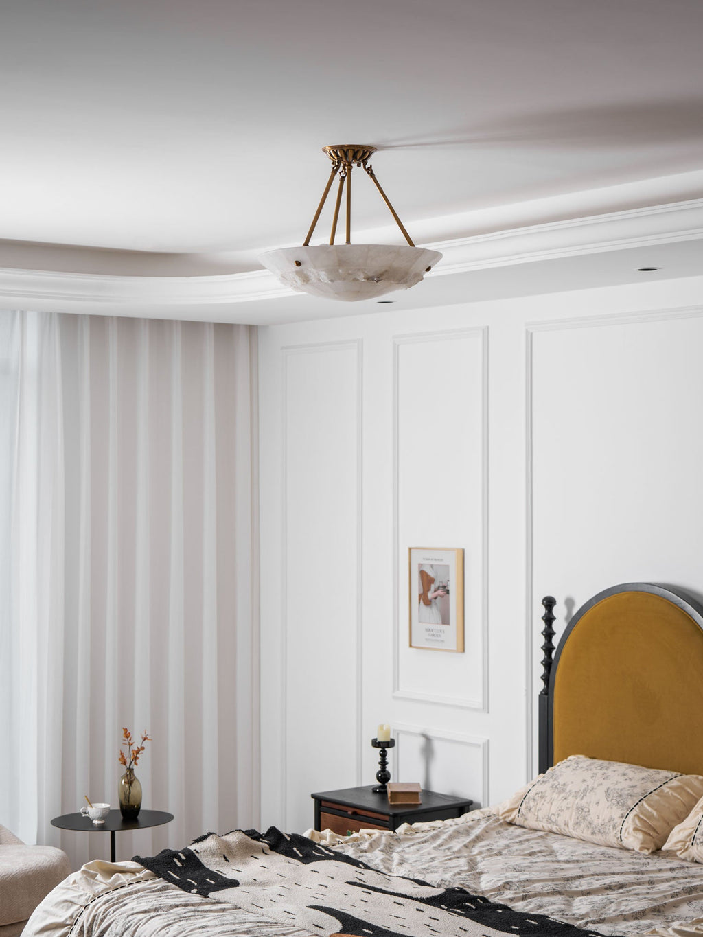 CHARLESTON IVORY GLOBE HANGING LAMP