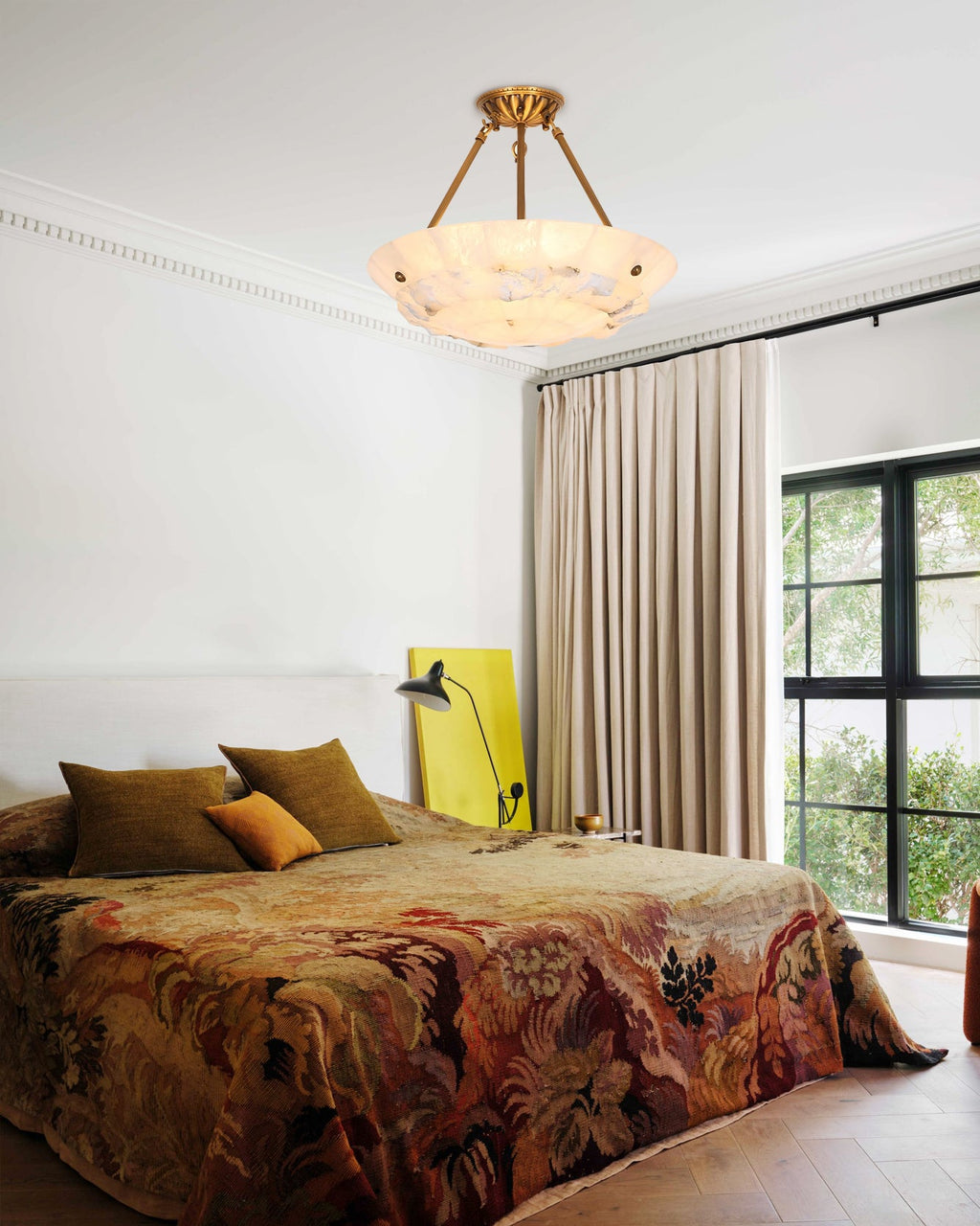 CHARLESTON IVORY GLOBE HANGING LAMP