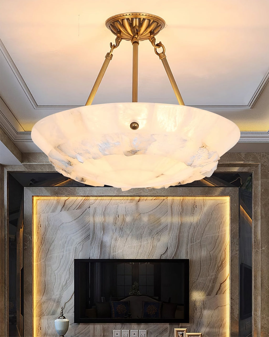 CHARLESTON IVORY GLOBE HANGING LAMP