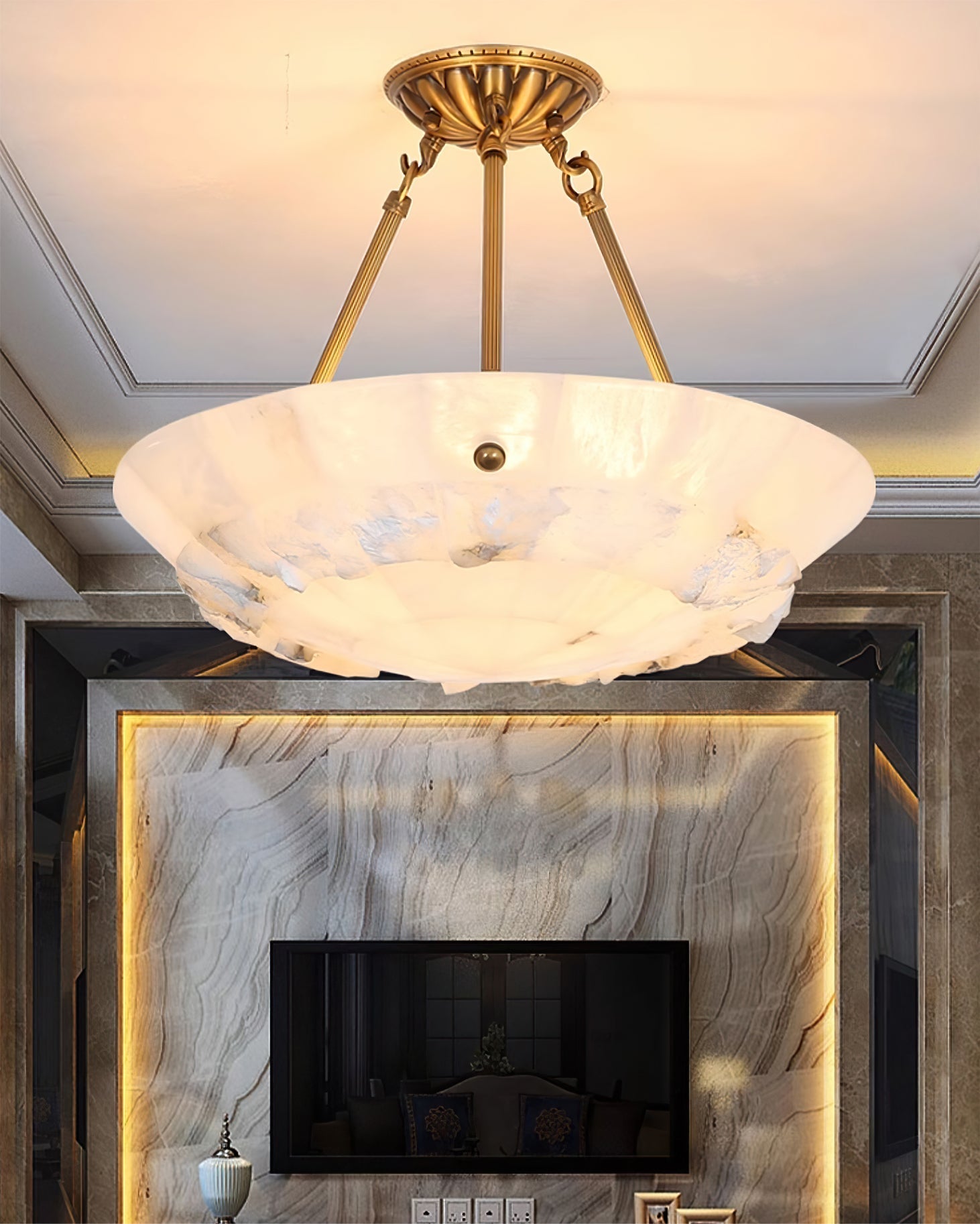 CHARLESTON IVORY GLOBE HANGING LAMP