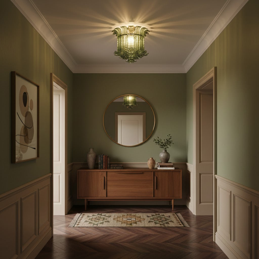 CARLETON CRYSTAL GLOBE CEILING LIGHT