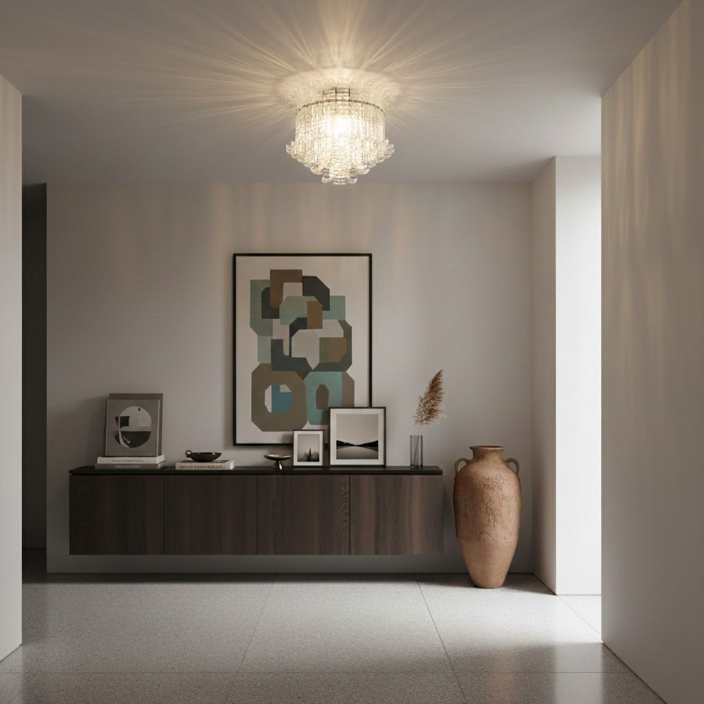CARLETON CRYSTAL GLOBE CEILING LIGHT