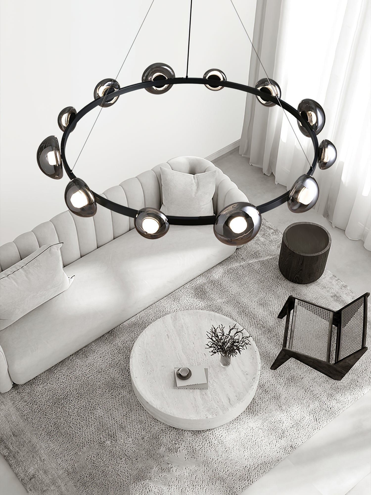 WINDSOR GLASS AND BRASS LUMINAIRE