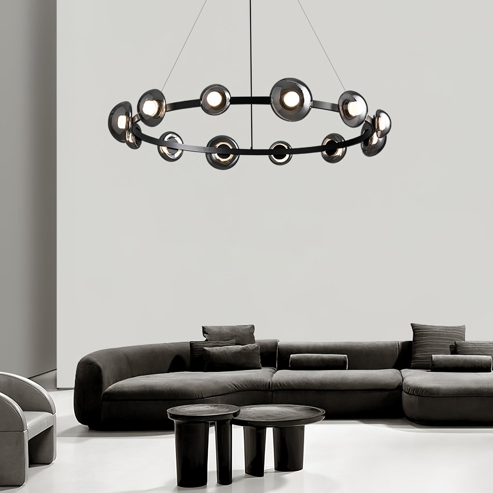 WINDSOR GLASS AND BRASS LUMINAIRE