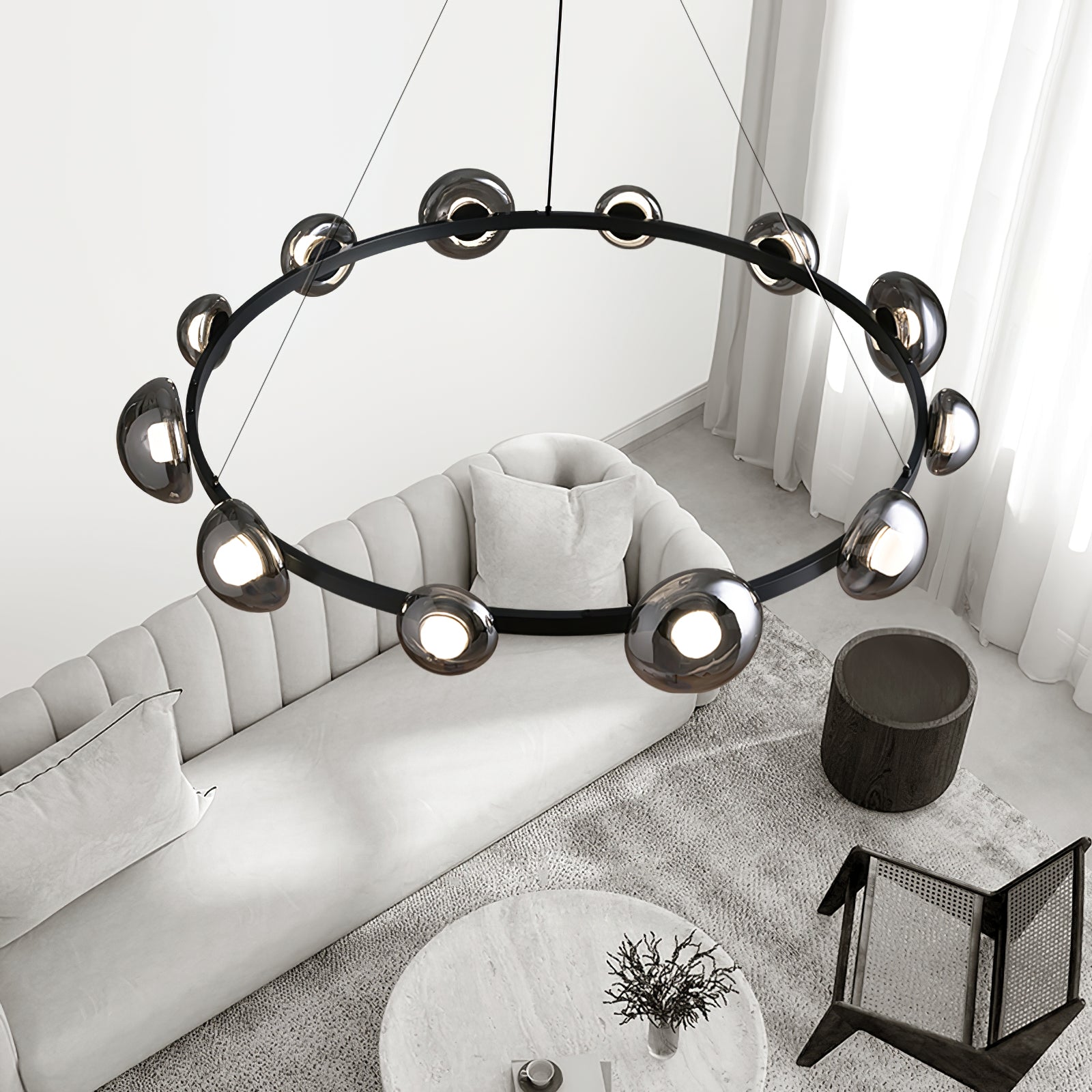WINDSOR GLASS AND BRASS LUMINAIRE