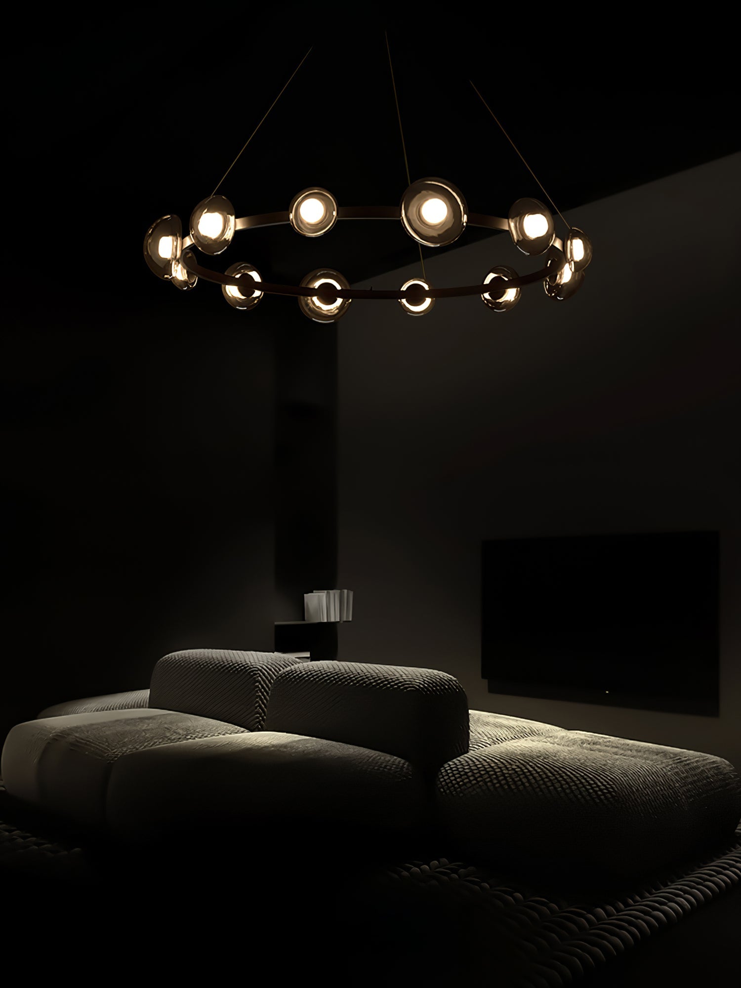 WINDSOR GLASS AND BRASS LUMINAIRE