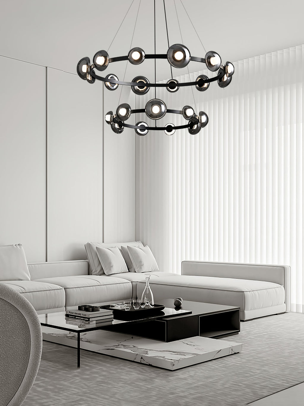 WINDSOR GLASS AND BRASS LUMINAIRE