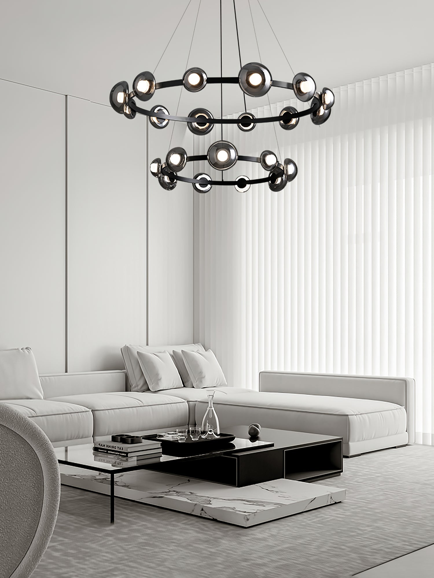 WINDSOR GLASS AND BRASS LUMINAIRE