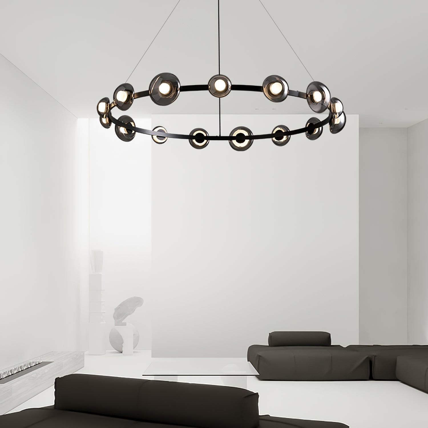WINDSOR GLASS AND BRASS LUMINAIRE
