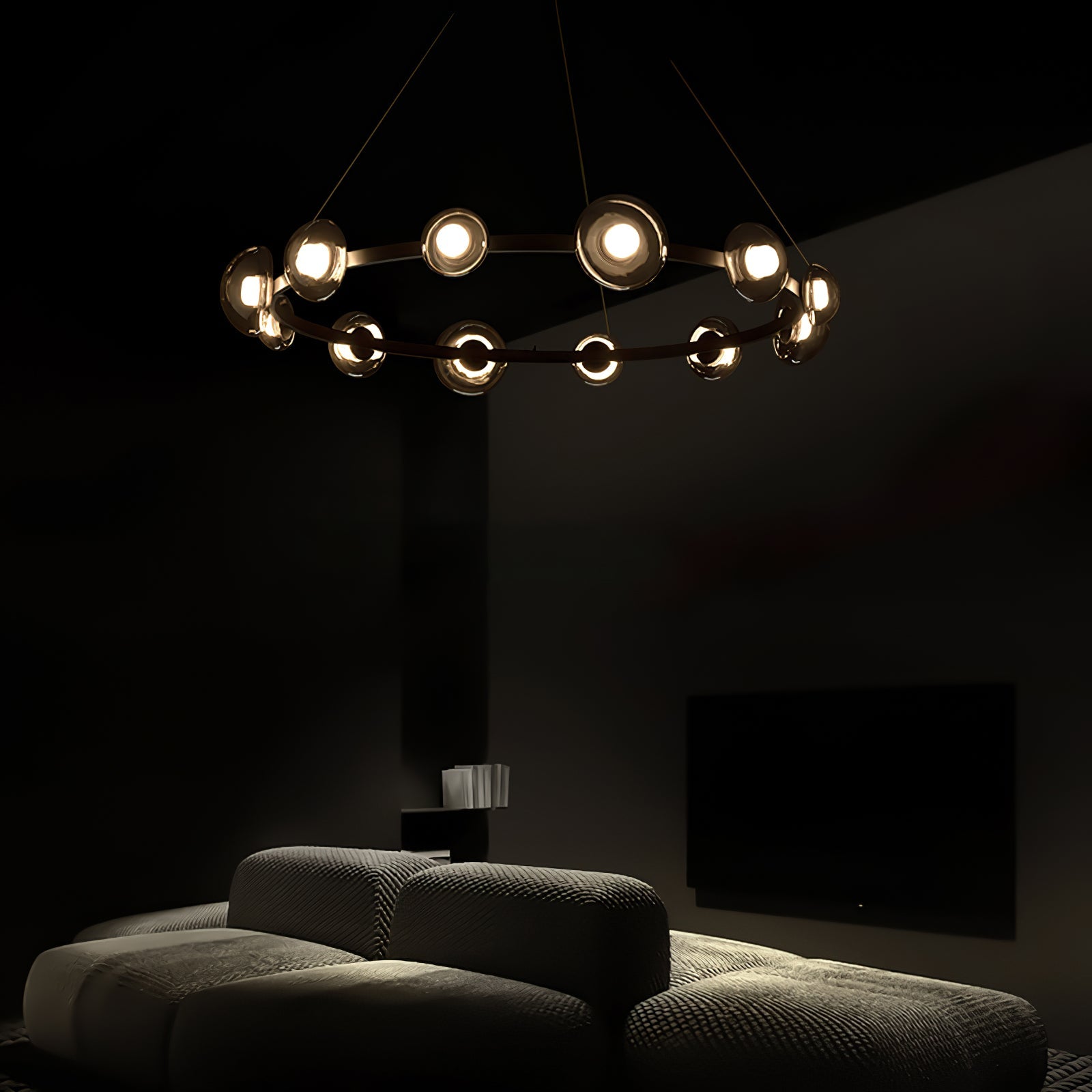 WINDSOR GLASS AND BRASS LUMINAIRE
