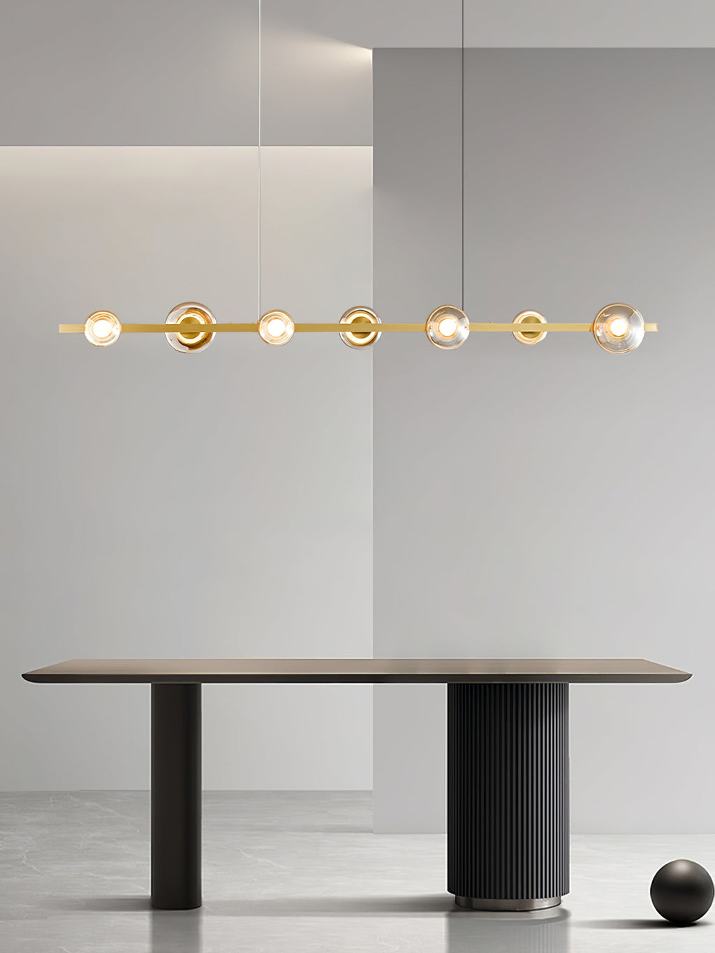 WINDSOR GLASS AND BRASS LUMINAIRE