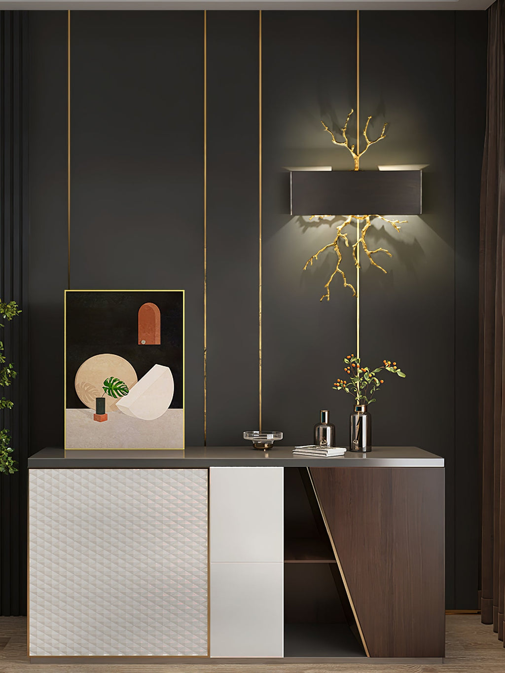 WINTHROP BRASS TWIG WALL SCONCE