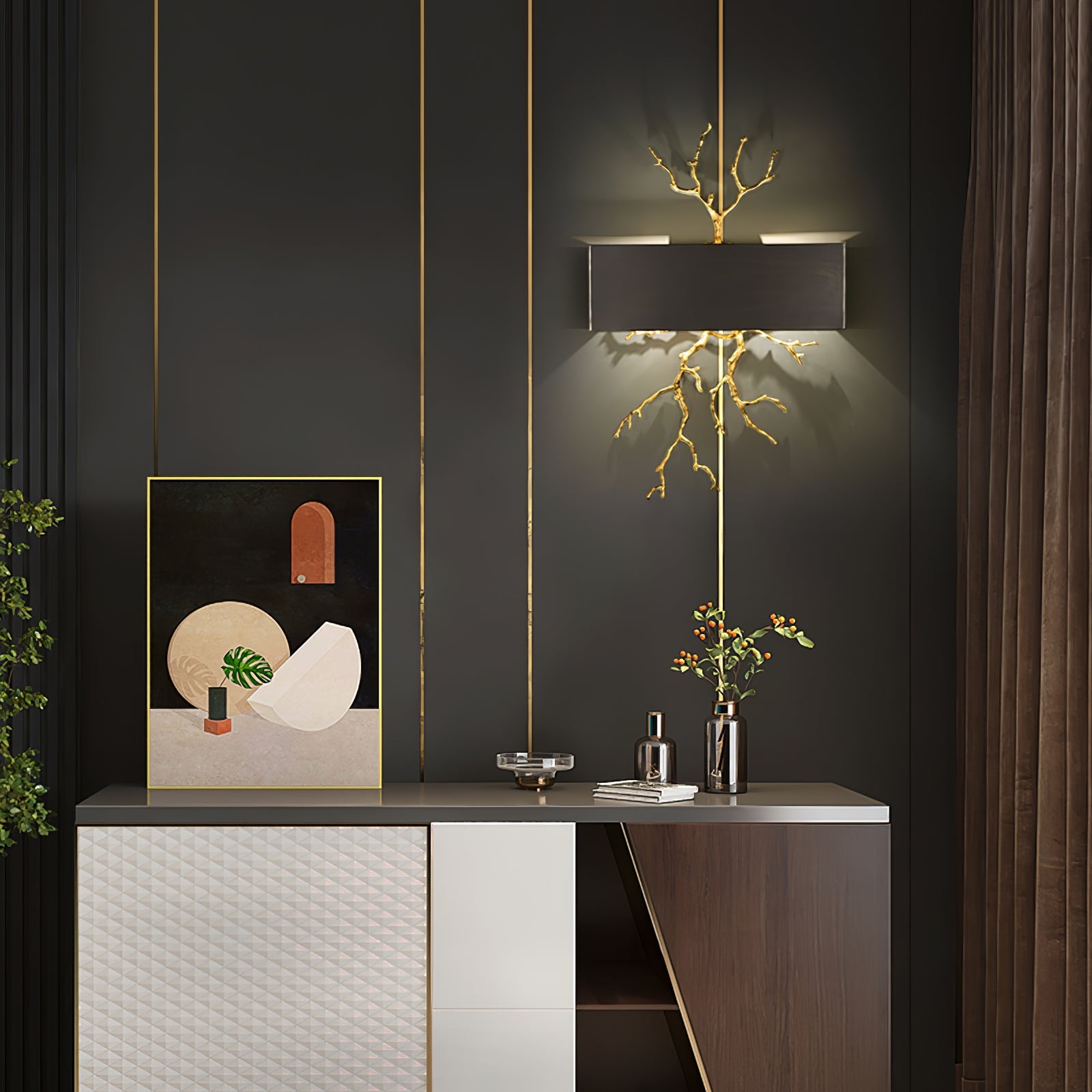 WINTHROP BRASS TWIG WALL SCONCE