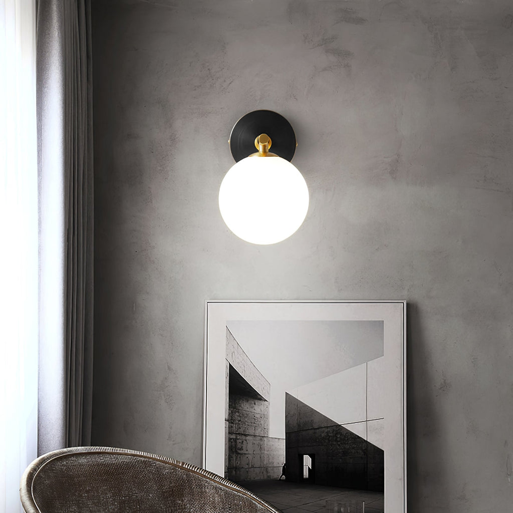 WINDSOR BRASS GLOBE WALL SCONCE