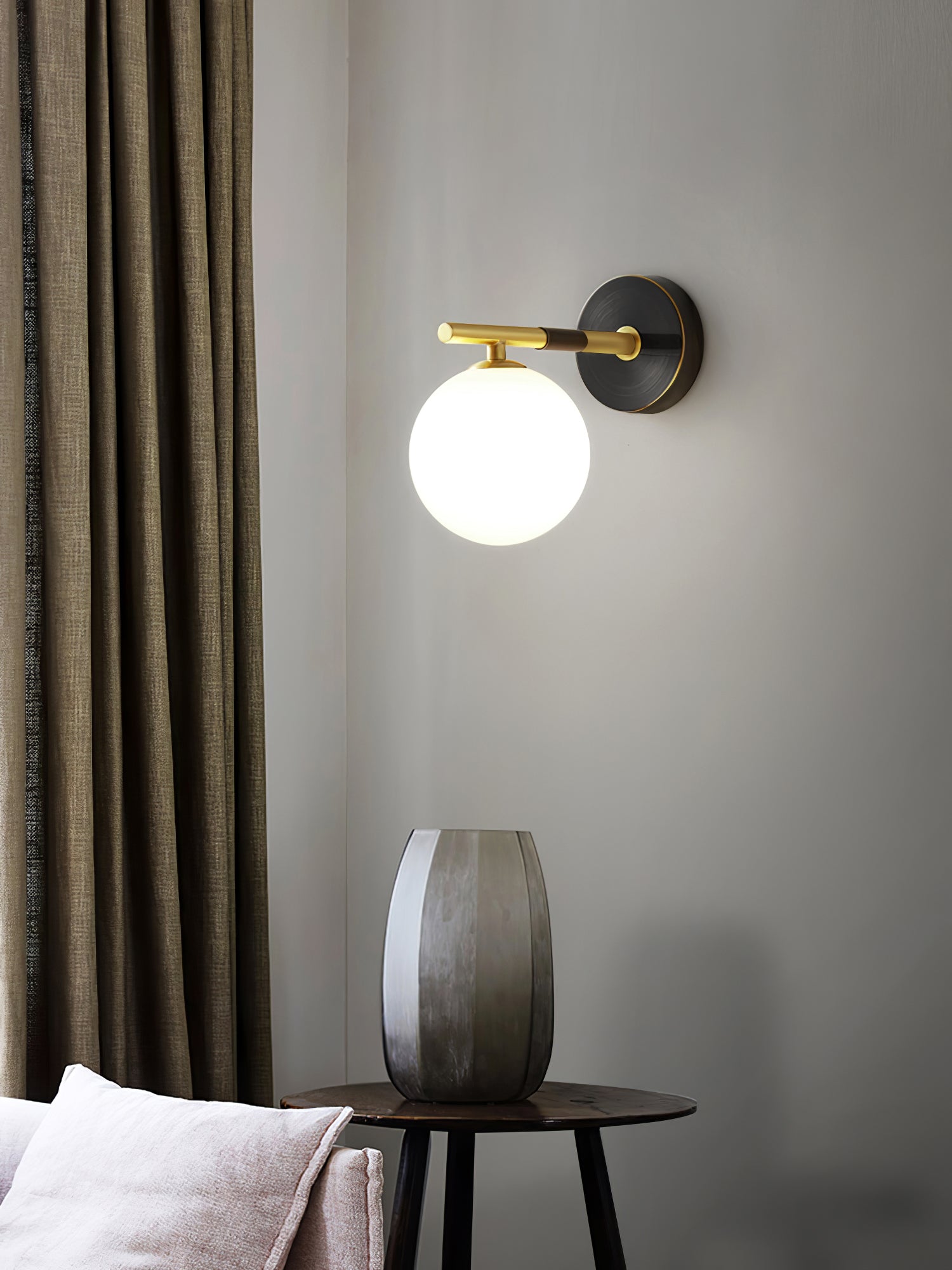 WINDSOR BRASS GLOBE WALL SCONCE