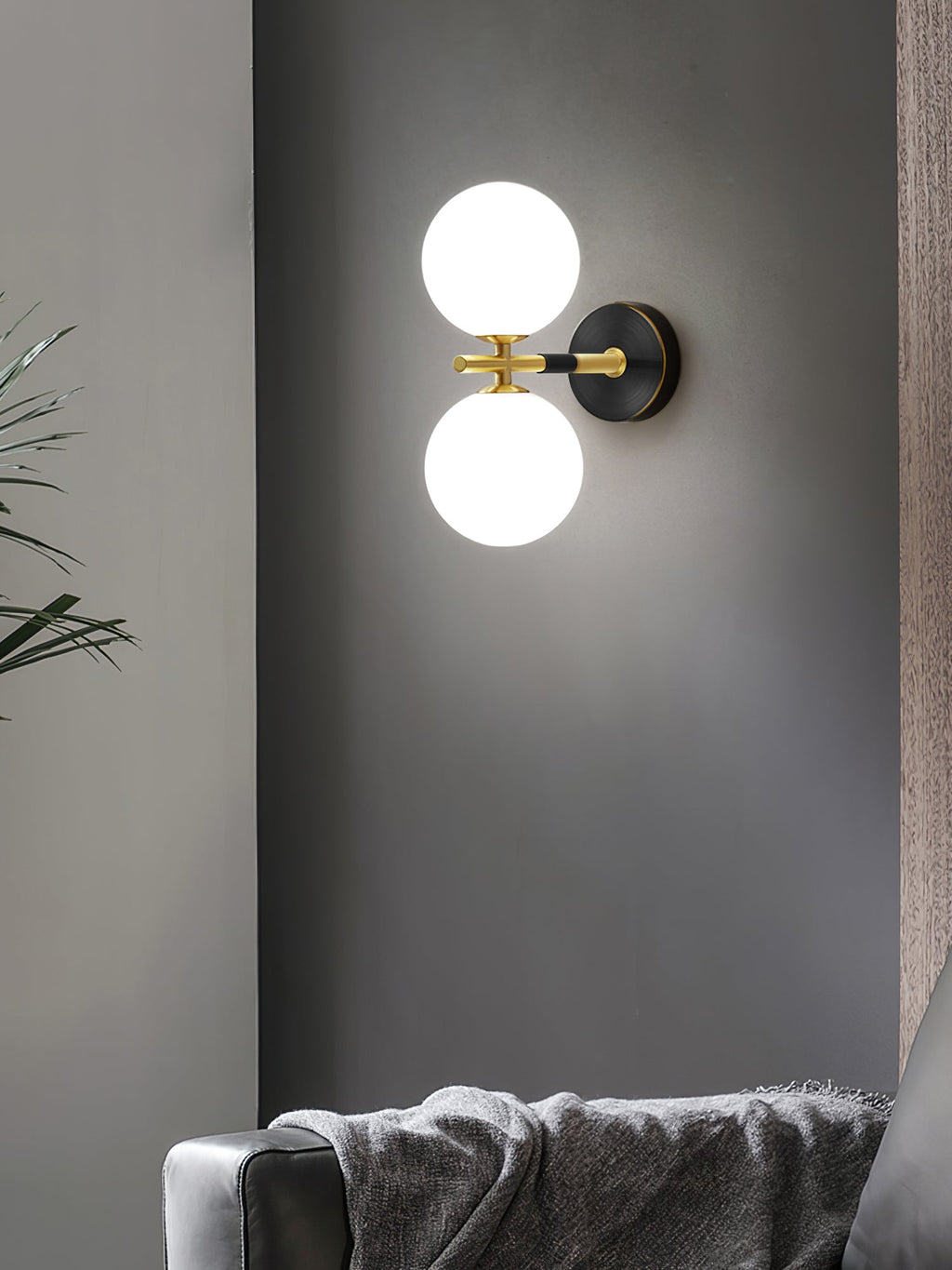 WINDSOR BRASS GLOBE WALL SCONCE