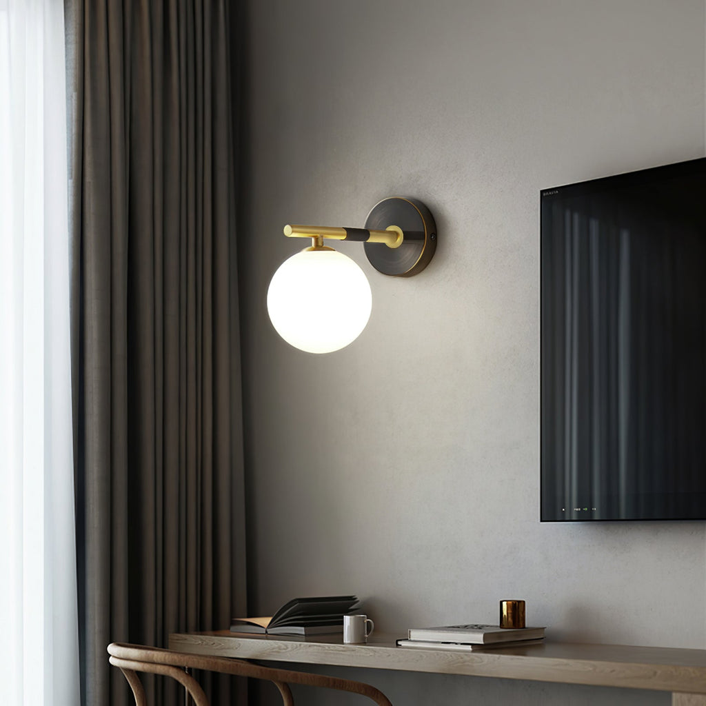 WINDSOR BRASS GLOBE WALL SCONCE