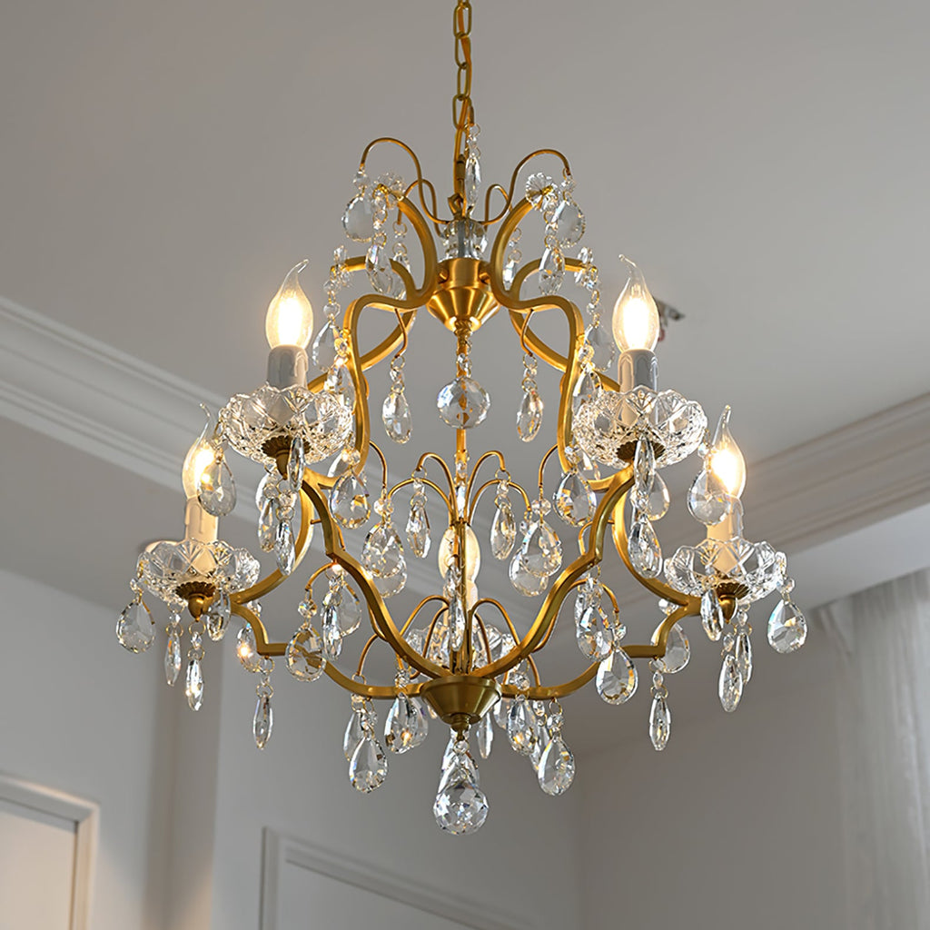 WINDSOR ORNATE BRASS TAPERED CHANDELIER