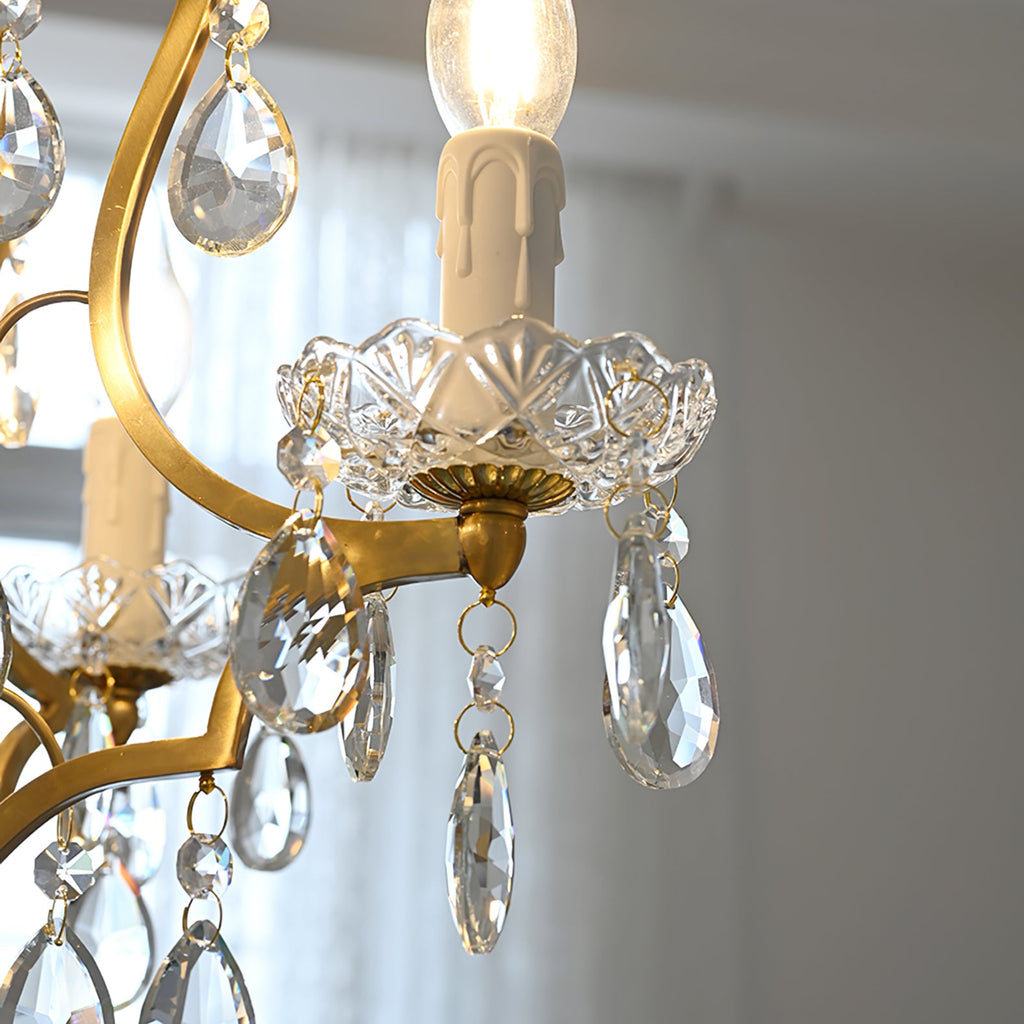 WINDSOR ORNATE BRASS TAPERED CHANDELIER