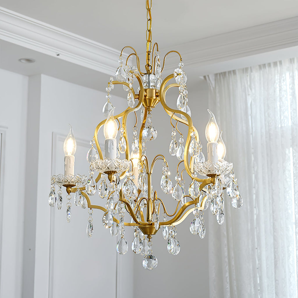 WINDSOR ORNATE BRASS TAPERED CHANDELIER