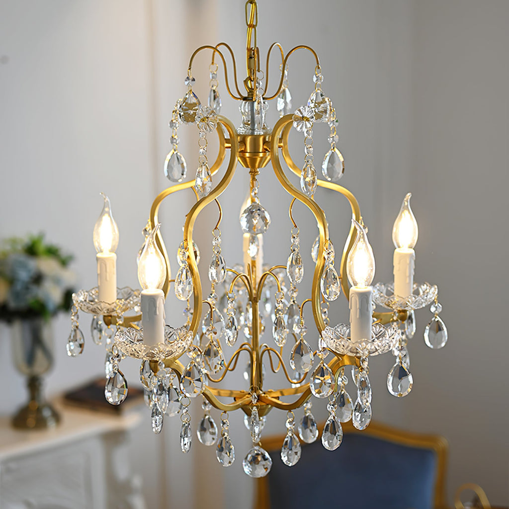 WINDSOR ORNATE BRASS TAPERED CHANDELIER