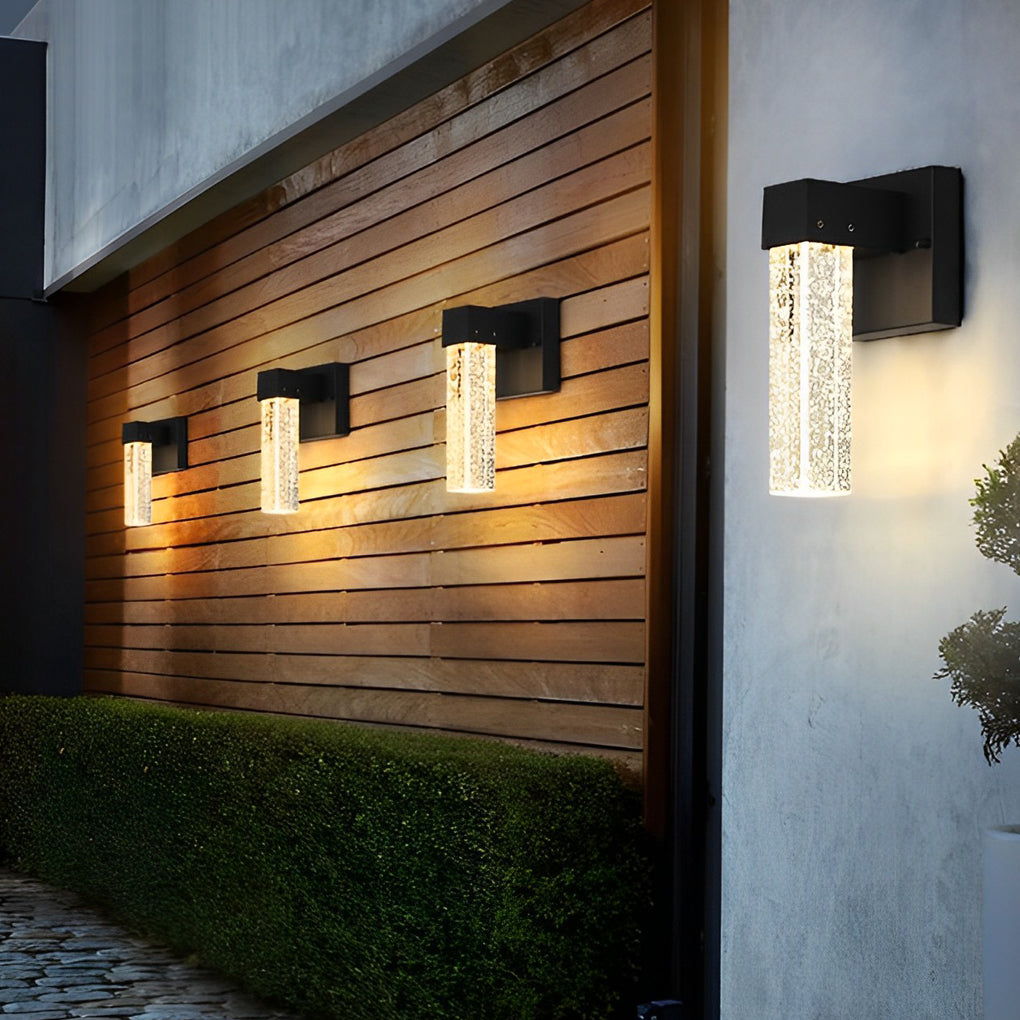 RAVENHURST BLACK CRYSTAL OUTDOOR WALL SCONCE WITH WATER-RESISTANT LED ILLUMINATION