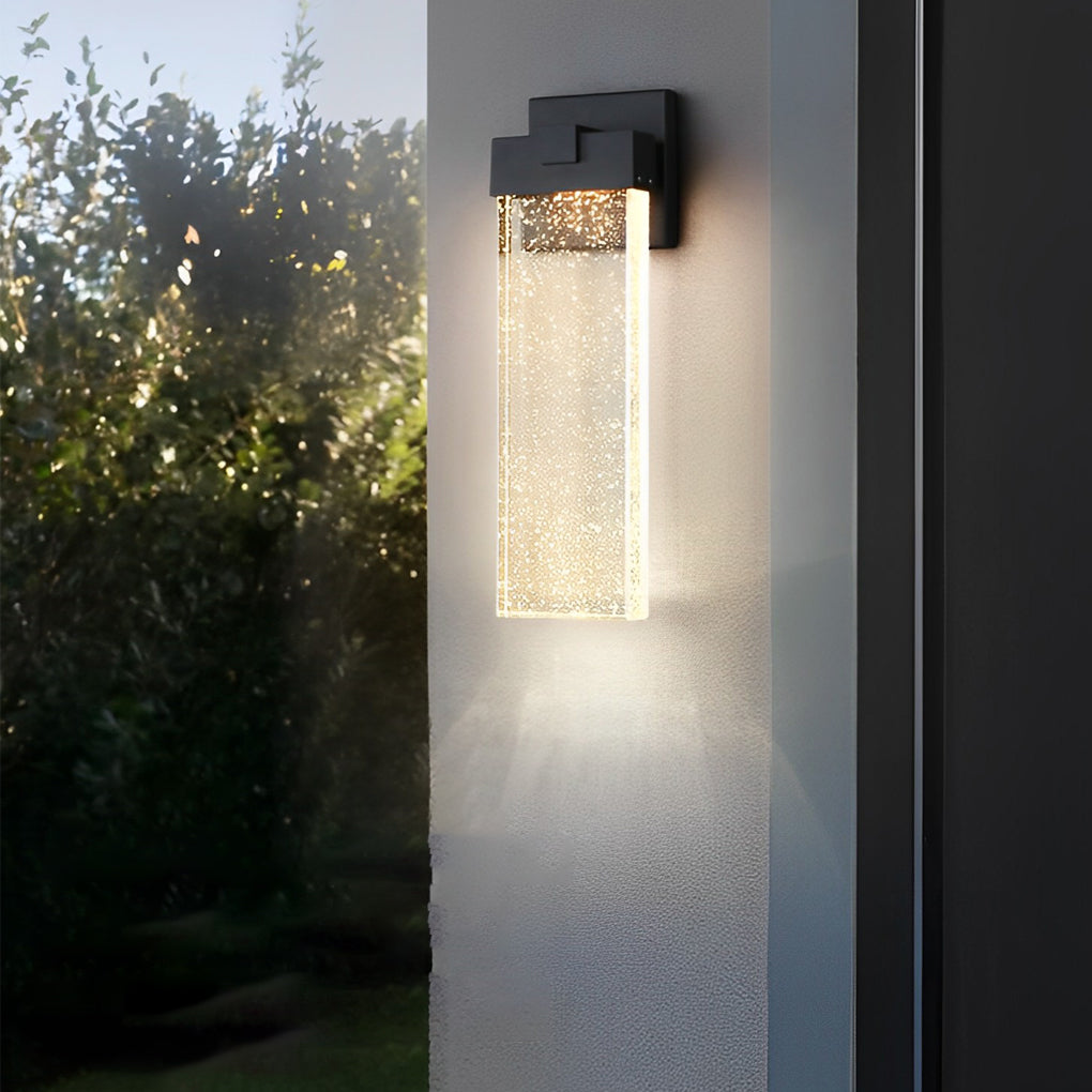 WINDSOR RECTANGULAR BUBBLE CRYSTAL OUTDOOR WALL SCONCE