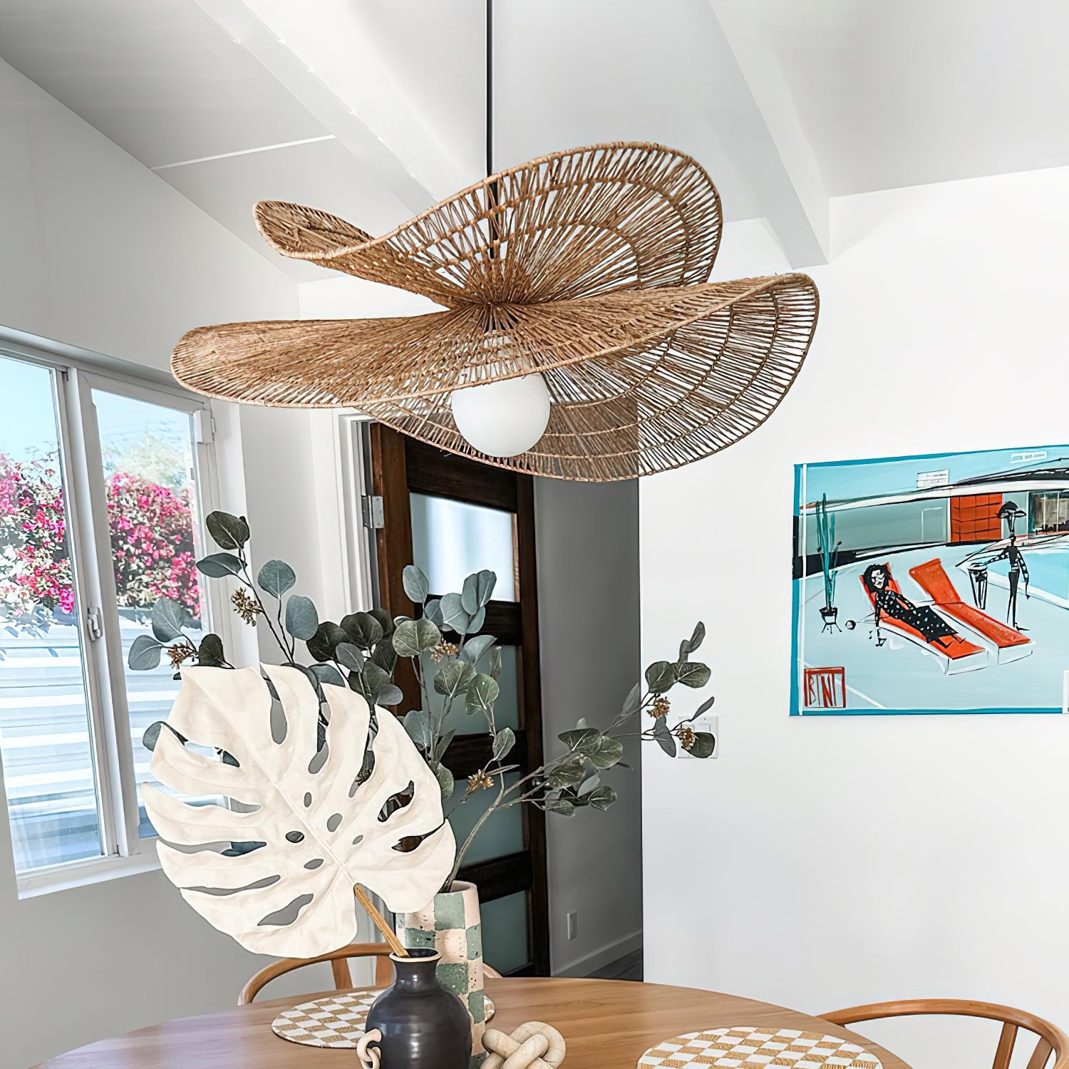 WINTERBOURNE WOVEN RATTAN CEILING LANTERN