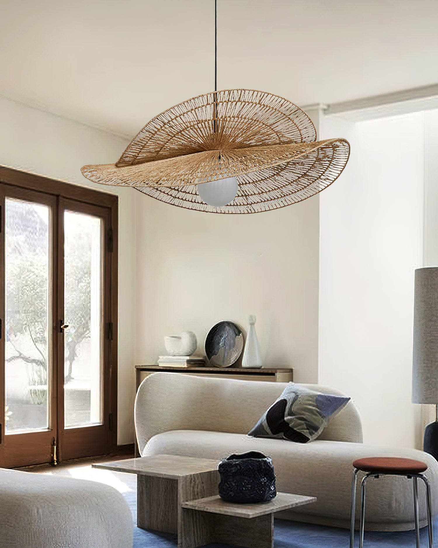 WINTERBOURNE WOVEN RATTAN CEILING LANTERN