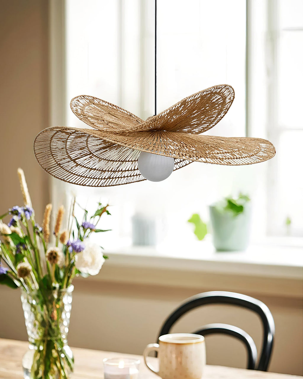 WINTERBOURNE WOVEN RATTAN CEILING LANTERN