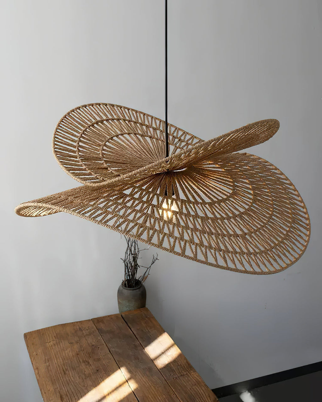 WINTERBOURNE WOVEN RATTAN CEILING LANTERN
