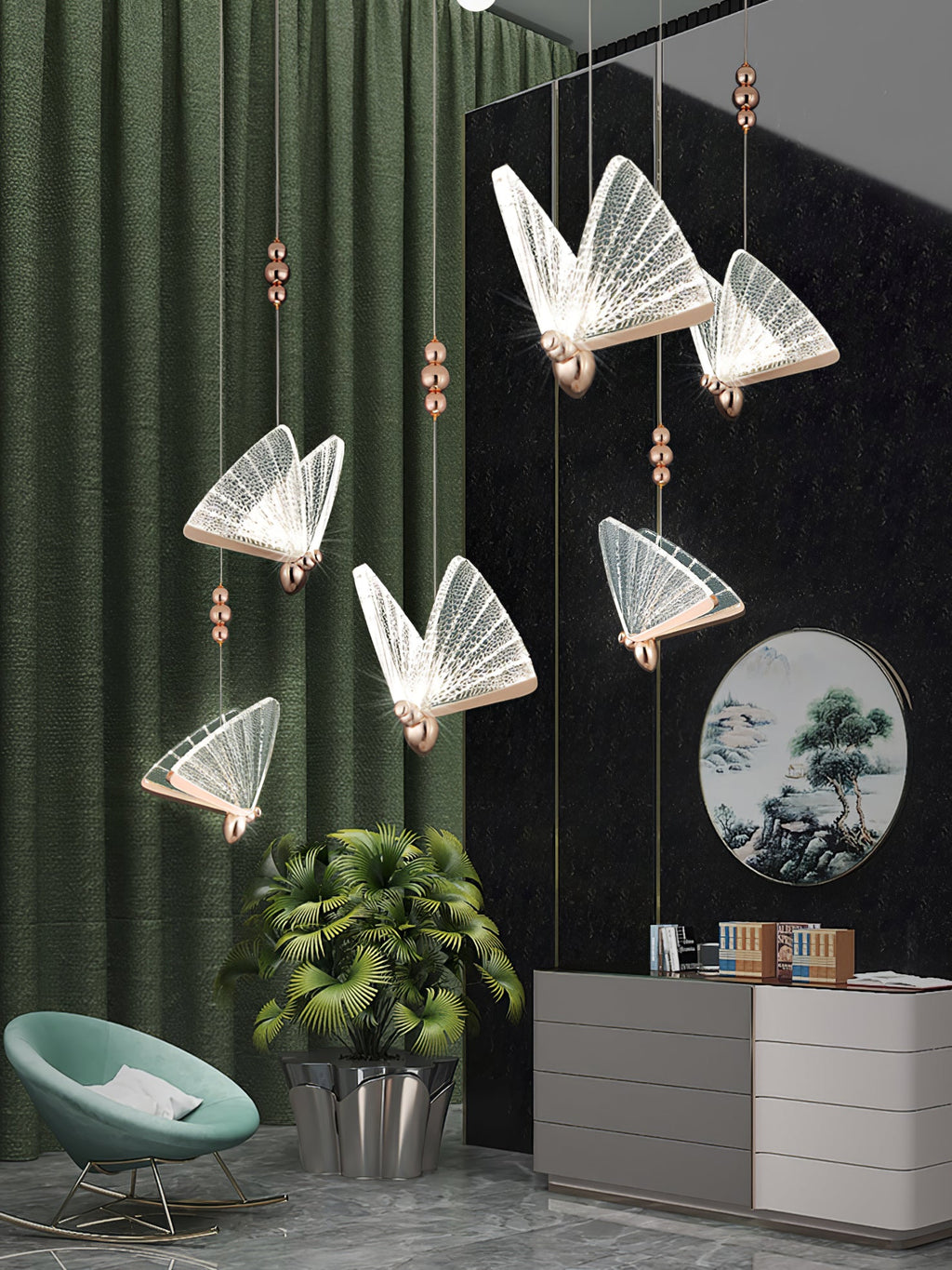 ALDERSON FLUTED WINGS HANGING LANTERN