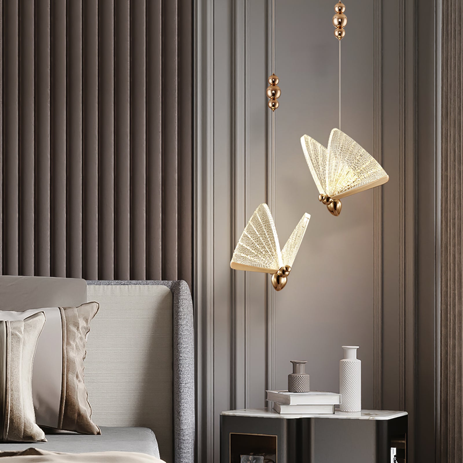 ALDERSON FLUTED WINGS HANGING LANTERN