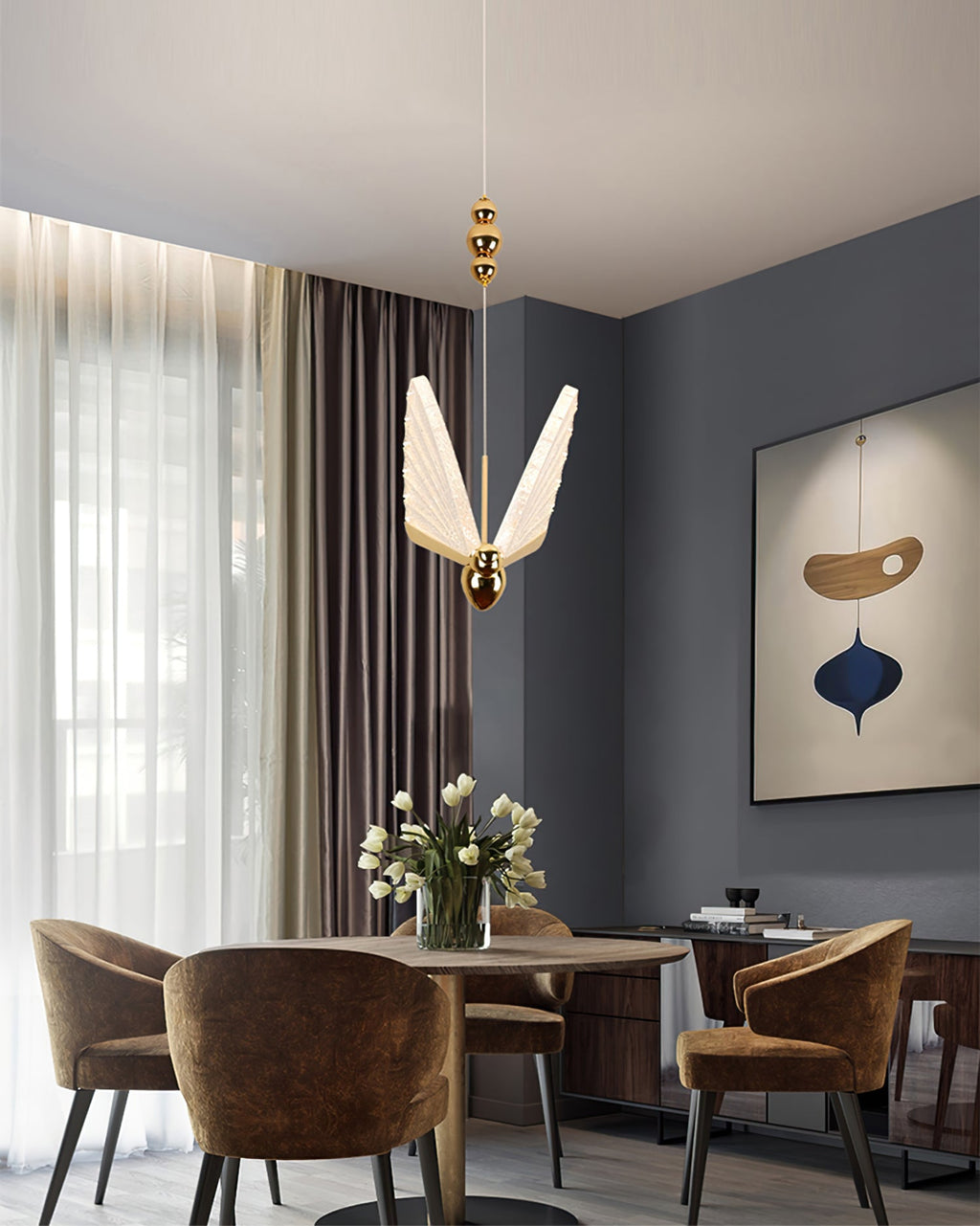 ALDERSON FLUTED WINGS HANGING LANTERN