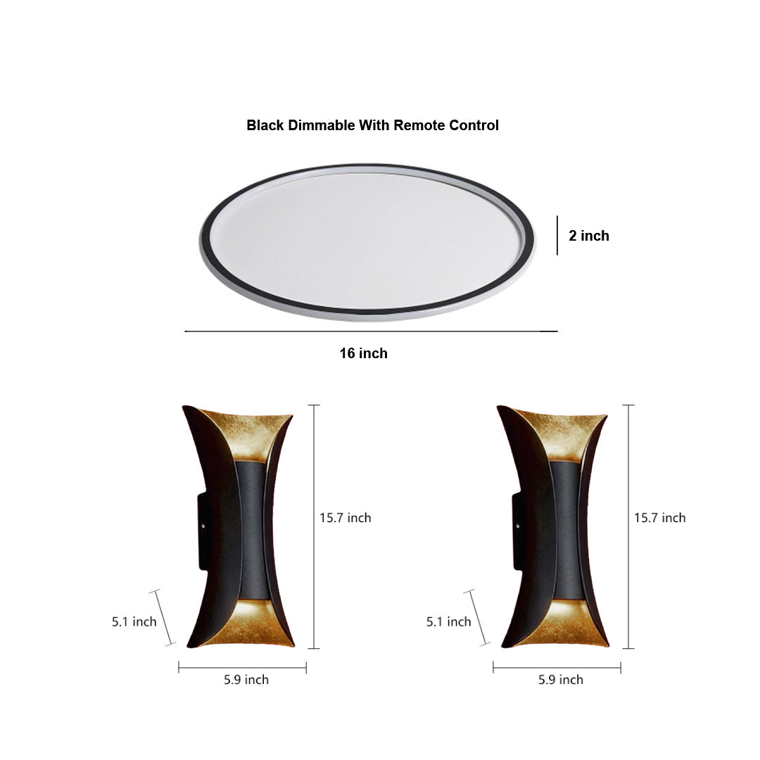 RAVENHURST NIGHTSCAPE FLUSH MOUNT & GLOAMING WALL SCONCE