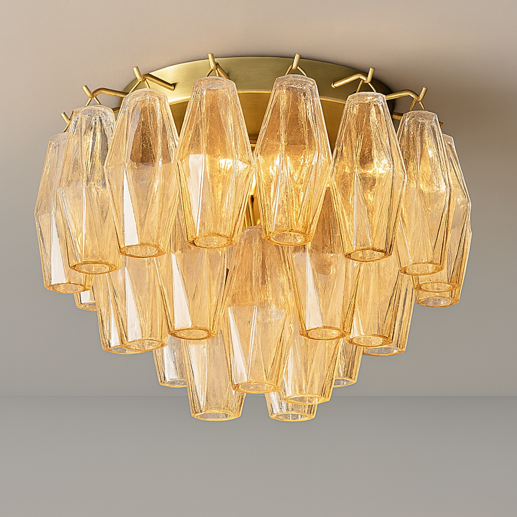 VETRINA SMOKED CRYSTAL CEILING LUMINAIRE