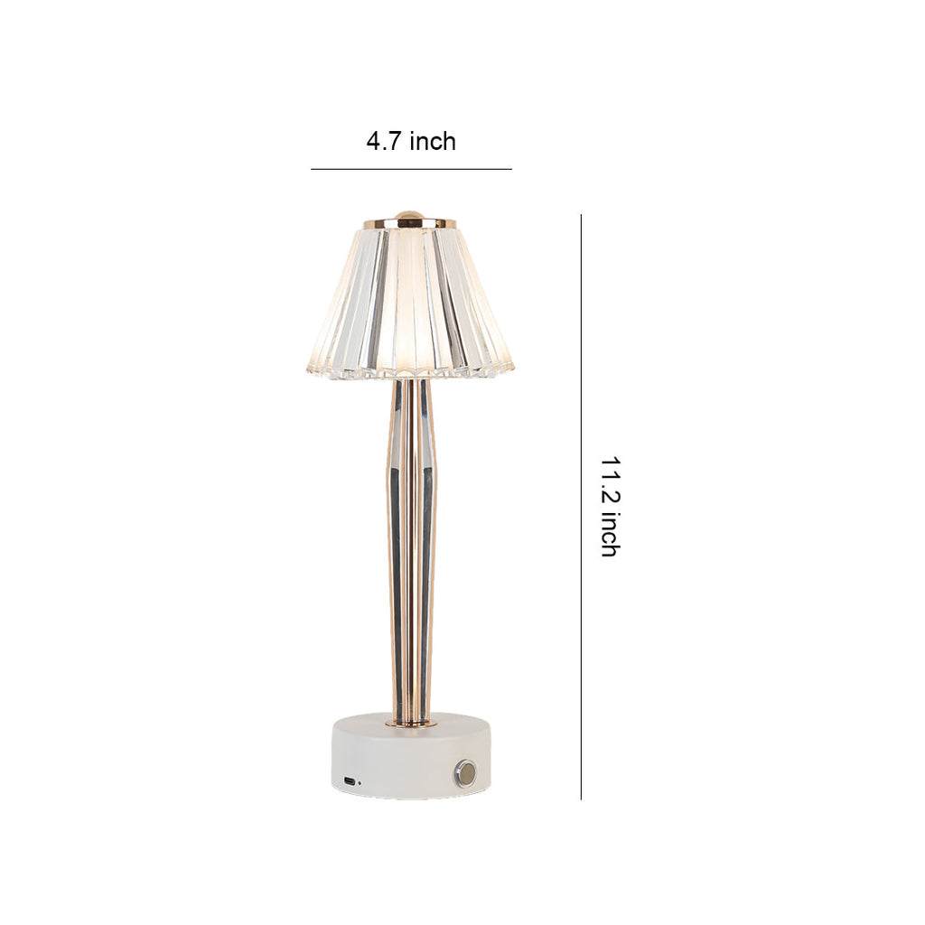 WINTHROP IRON TOUCH LAMP WITH ACRYLIC GLOW SHADE