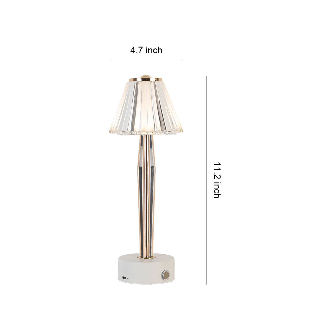 WINTHROP IRON TOUCH LAMP WITH ACRYLIC GLOW SHADE