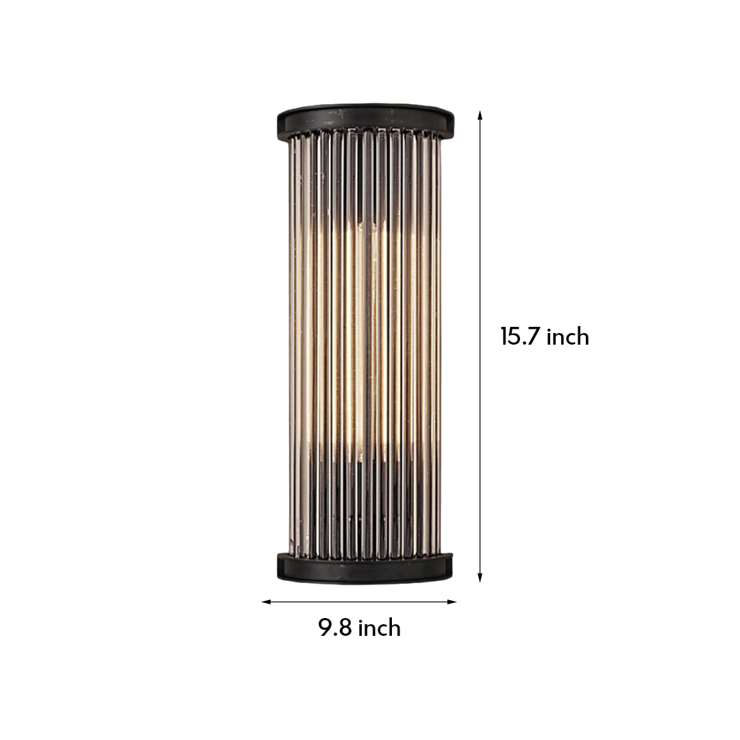 RAVENWOOD VINTAGE SEMI-CIRCULAR GLASS ROD WALL LANTERN