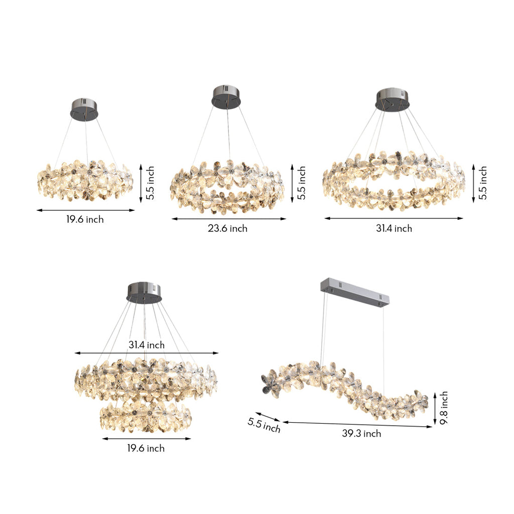 VIOLETTE FLORAL CRYSTAL CANDELABRA CHANDELIER