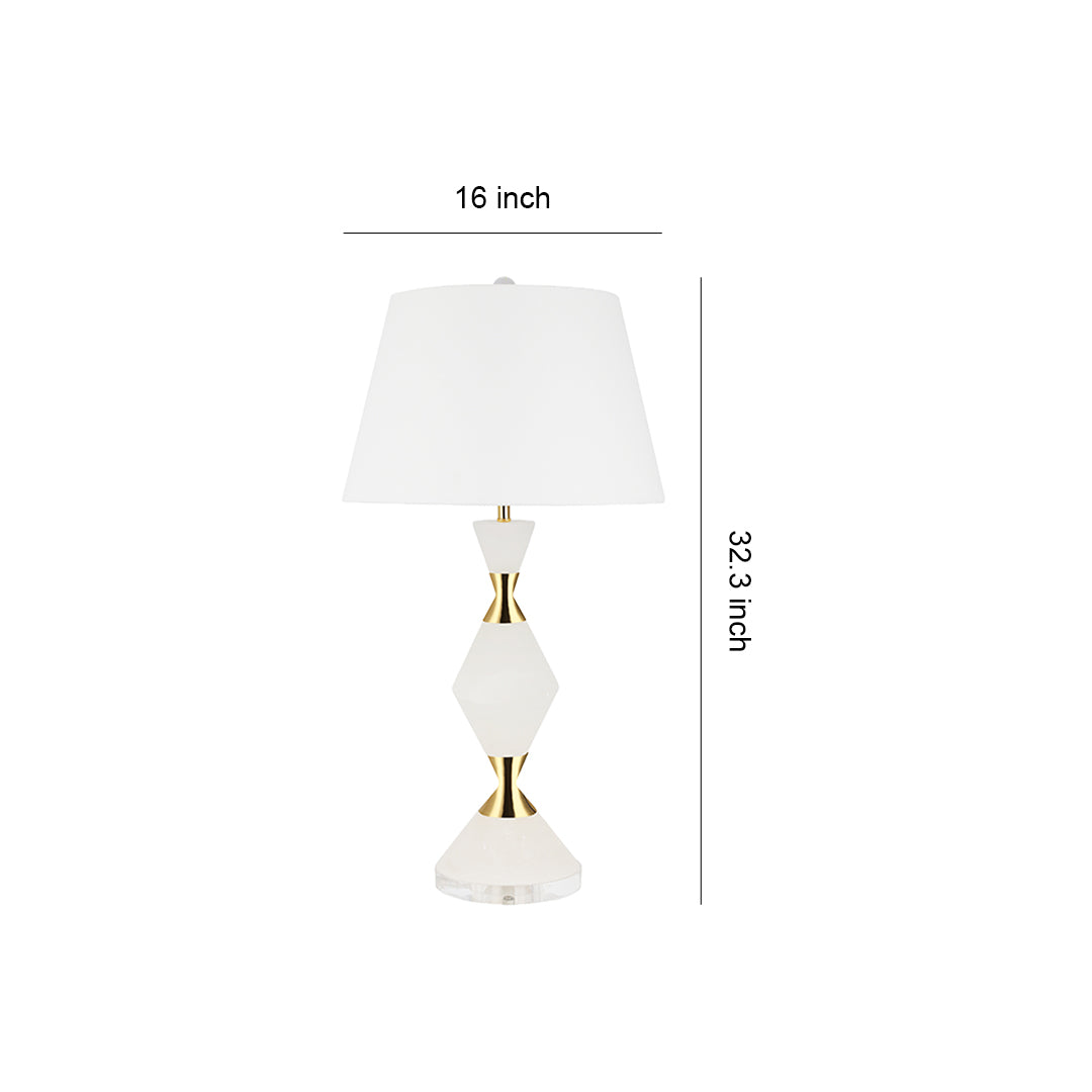 WINDSOR WHITE GLOW TABLE LUMINAIRE WITH GOLD ACCENTS